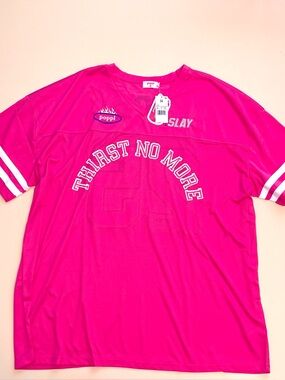 Poppi 'Thirst No More' Hot Pink Graphic women Jersey Size 3X Oversized